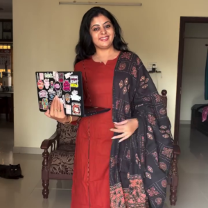 Red Kurta with Printed Dupatta