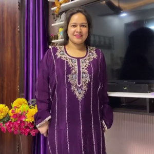 Purple Embroidered Kurta Set