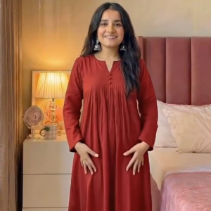 Red Floral Printed Kurta Set