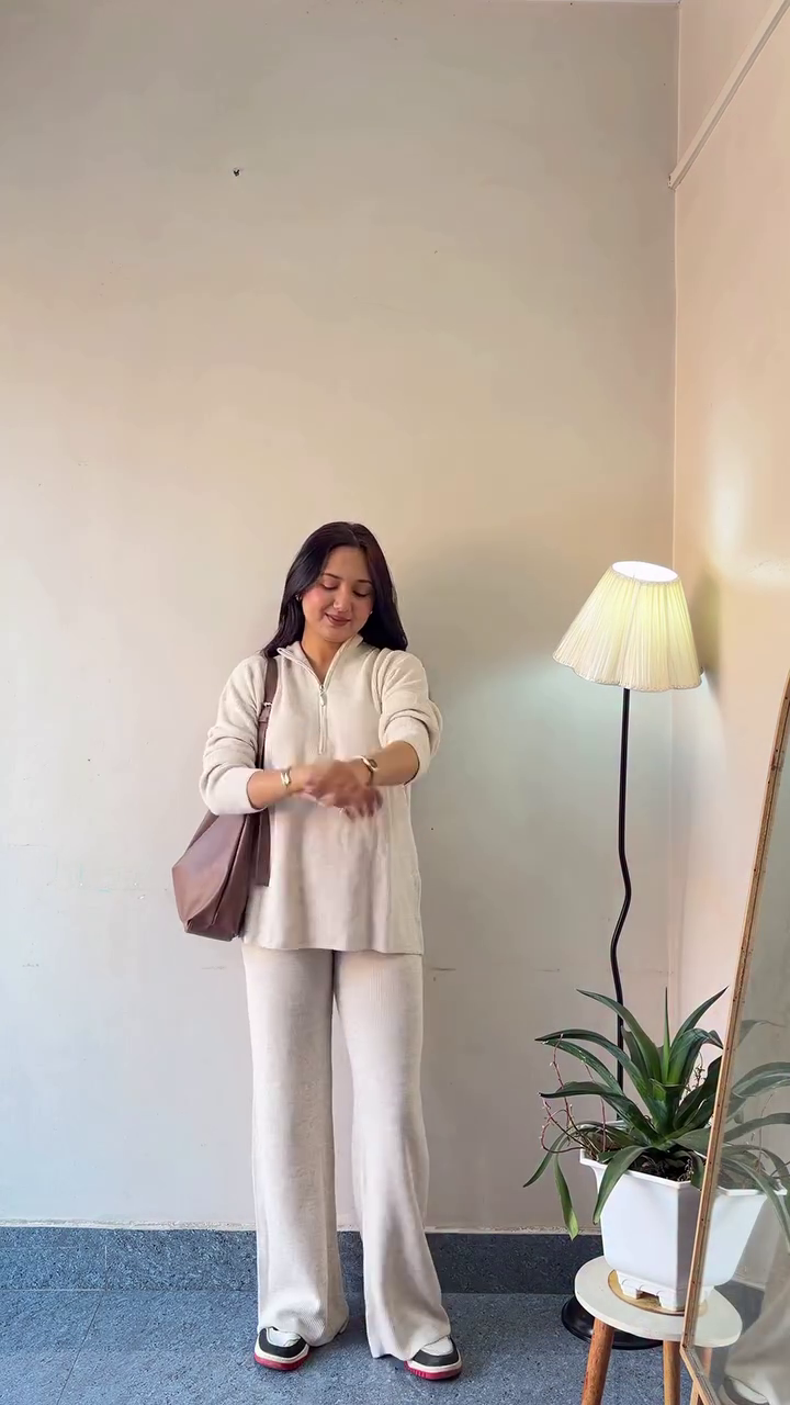 Beige Minimal Co-ord Lounge Set