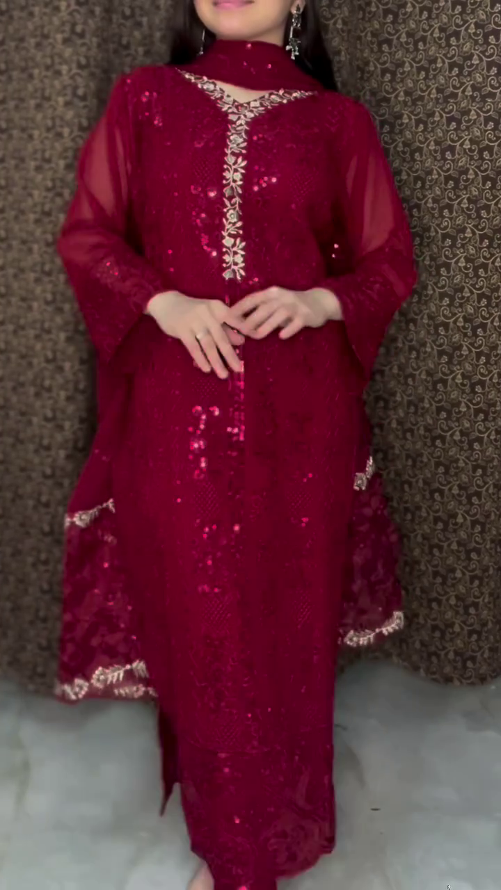 Teal Green Embroidered Suit Set - Image 3