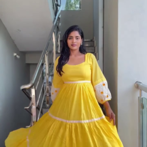 Bright Yellow Tiered Maxi Dress
