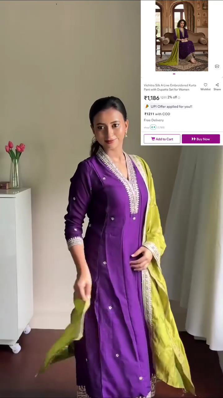 Lavender Kurta Set - Image 3