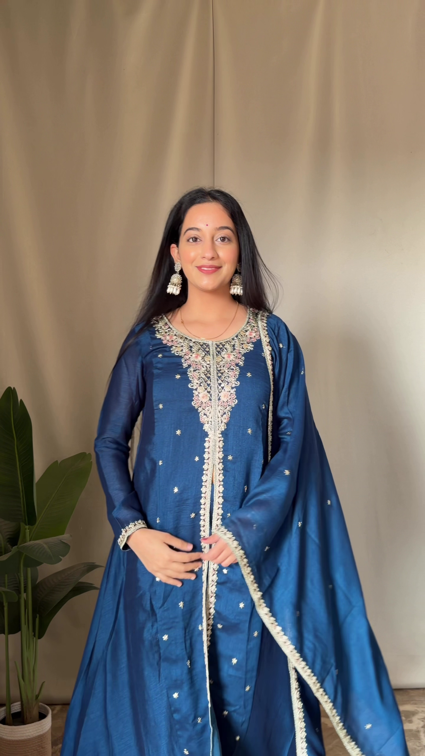 Aqua Green Heavy Embroidered Suit - Image 3