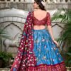 1214FRZBACK.jpg Tussar Silk Lehenga Choli with Pichwai and Patola Prints