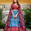 1214FRZMAIN.jpg Tussar Silk Lehenga Choli with Pichwai and Patola Prints