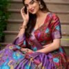 1222LUVCLO.jpg Lavender Color Kalamkari Print With Zari Weaving Dola Silk Voni Lehenga Choli