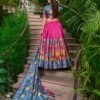 1222PNKBACK.jpg Captivating Pink Kalamkari Ensemble South Indian Elegance
