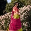 Parrot Green Color Zari Weaving Work Kanchipuram South Culture Lehenga Choli