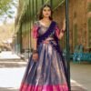 2020BLUMAIN.jpg Luxurious Blue Zari South Indian Kanjivaram Lehenga Choli