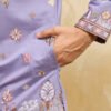 373_3 Luxury Lavender Embroidered Designer Kurta Set For Special Occasion