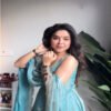 Premium Steel Blue Fandy Silk Anarkali Suit