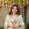 Ivory Shishmahal Cosmos Silk Palazzo Suit