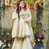 Ivory Shishmahal Cosmos Silk Palazzo Suit