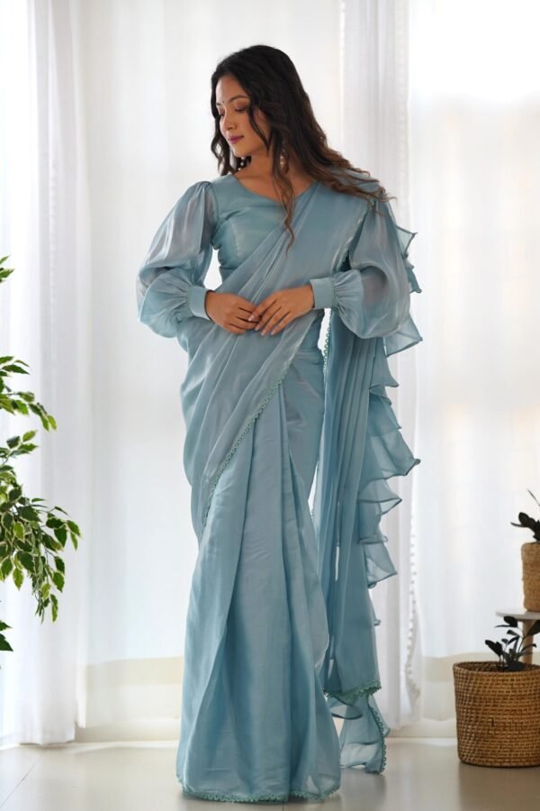 IMG_3271_de691757-2b9a-4fc7-a24b-27751bf3e49c.jpg Sky Blue Ready-to-Wear Saree with Stitched Blouse in Luxurious Jimmy Choo Fabric