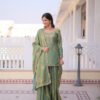 KA-1229_1.jpg Misty Green Fendi Crush Sharara Set