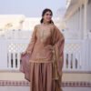 KA-1229_3.jpg Pastel Chocolate Fendi Crush Sharara Set