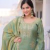 KA-1229_9.jpg Misty Green Fendi Crush Sharara Set