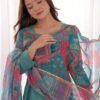 Sea Green Viscose Straight Kurta Set for Office Wear