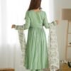 Pista Color Nyra Cut Kurta Suit with Floral Tabby Organza Dupatta