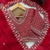 Red Fendy Silk Wedding Wear Saree