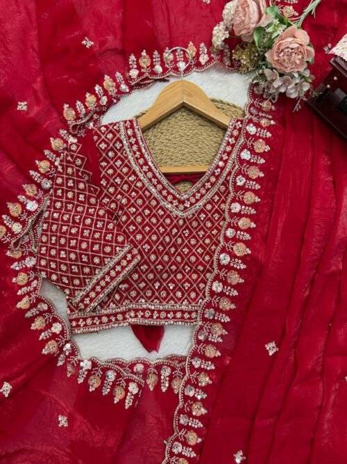 KD-619_4.jpg Red Fendy Silk Wedding Wear Saree