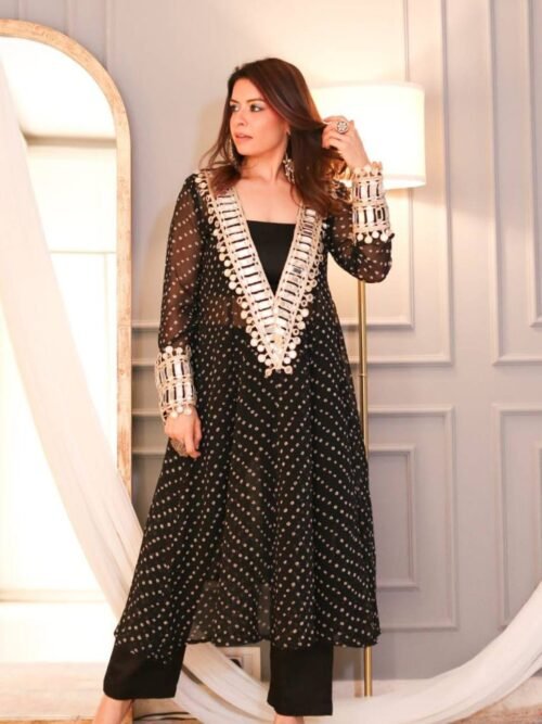 LG-1944_6.jpg Black Bandhani Print Mirror Work Cord Set