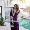 Royal Purple Ice Velvet Suit Set