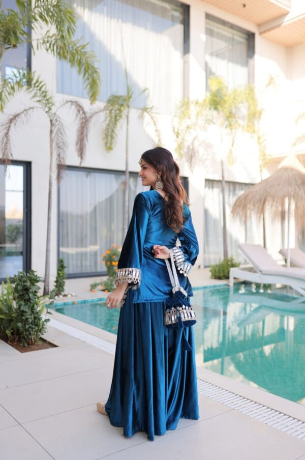 LW-9307_2.jpg Arabian Blue Ice Velvet Suit Set
