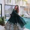 LW-9316_6.jpg Rich Green Rangoli Silk Gown Set