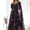 NKB-26BLACK_4.jpg Ready-to-Wear Black Floral Gown with Dupatta