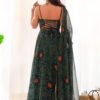 NKB-31DARKGREEN_2.jpg Green Bandhej Print Chiffon Gown with Dupatta - Lightweight & Flowy