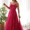 NKB-31PINK_1.jpg Flaunt Your Style with our Ready-to-Wear Pink Bandhej Print Chiffon Gown