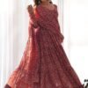 NKB-34_2.jpg Maroon Kalamkari Print Ready-to-Wear Gown with Dupatta