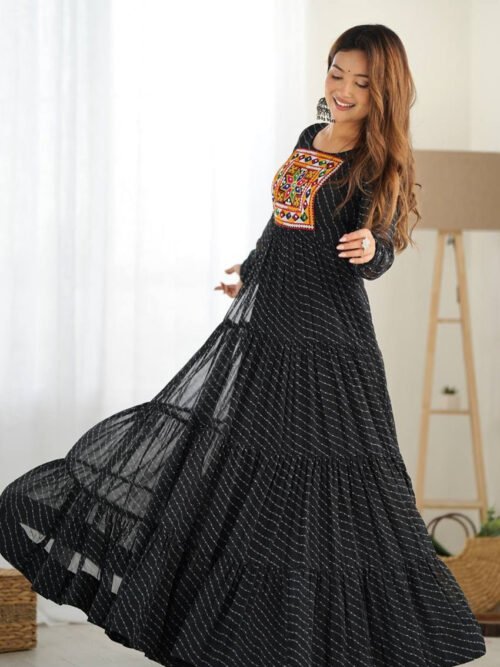 NKB-43_11.jpg Black Laheriya Print Traditional Gown