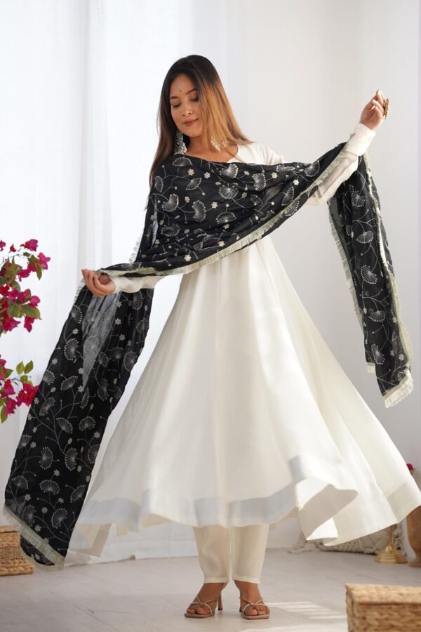 NKB-45_6.jpg Black Vichitra Silk Anarkali Suit Set