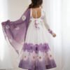 NKB-60BRINJAL_1.jpg Brinjal Color Organza Silk Anarkali Suit with Dupatta