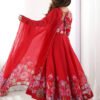 NKB-60RED_2.jpg Red Organza Anarkali Suit Set