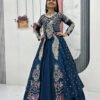 Pc-528_10.jpg Indigo Color Crop Top Lehenga with Embroidered Shrug