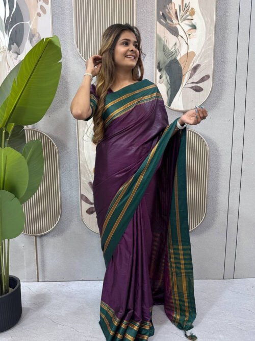 SG-235_4.jpg Grape Purple Zip & Go Gown Saree