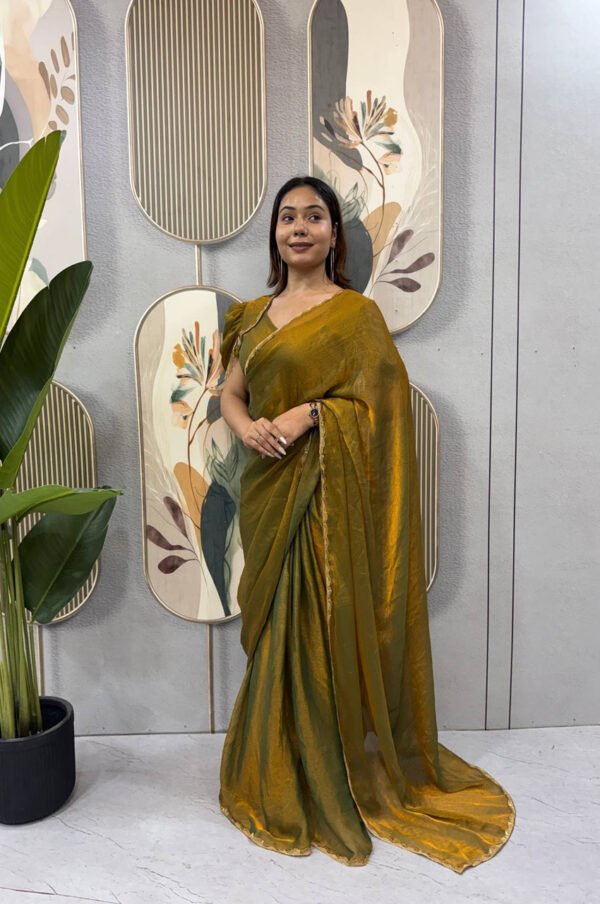 SG-239_2_124a3392-61c8-4a49-9075-dc5e862964e8.jpg Bronze Color Space Silk Gown Saree with Beads Lace & Dupatta