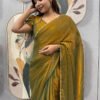 SG-239_3_116b35d4-3a9c-4c69-b0b0-4bd63926e138.jpg Bronze Color Space Silk Gown Saree with Beads Lace & Dupatta