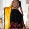 SP-24BLACK_4.jpg Black Faux Georgette Chaniya Choli with Original Mirror Work