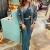 SST-1078_4_094e416a-a199-4c14-a5c3-de8f794d0f0c.jpg Steel Blue Rangoli Silk Ready-to-Wear Saree with Embroidered Blouse, Koti