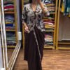Elegant Brown Indo-Western Drape Saree Set