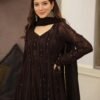 Elegant Black Embroidered Georgette Suit Set with Dupatta