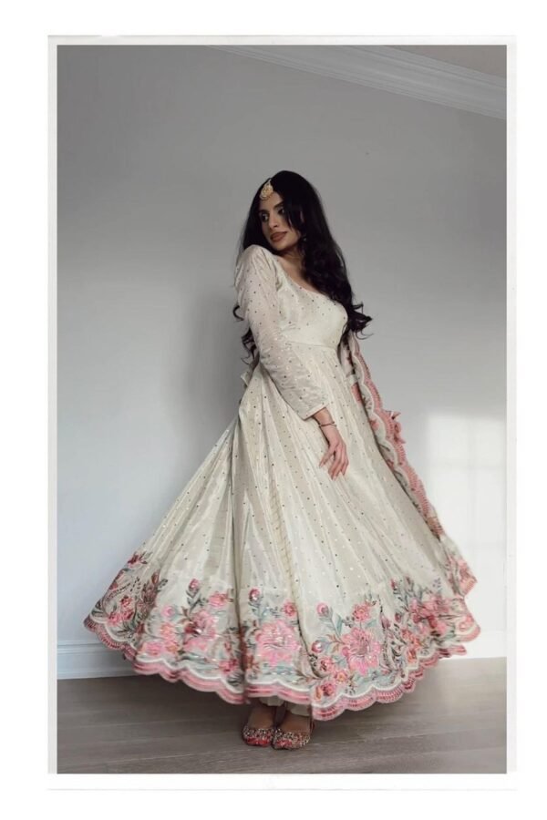 STD-167_1.jpg Off-White Vichitra Silk Gown Set