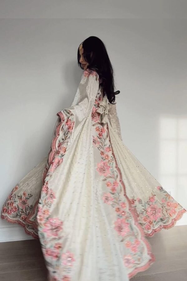 STD-167_3.jpg Off-White Vichitra Silk Gown Set