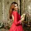 Red Wedding Wear Heavy Embroidered Anarkali Suit