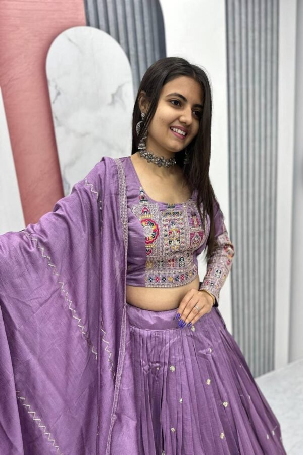 Tapi-245ONION_1.jpg Mauve Embroidered Vichitra Silk Lehenga Choli